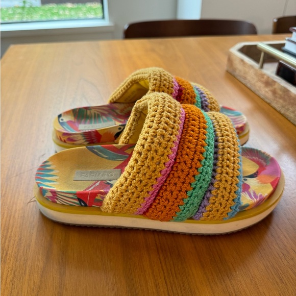 Farm Rio Stripe Crochet Platform Slide - Picture 3 of 3